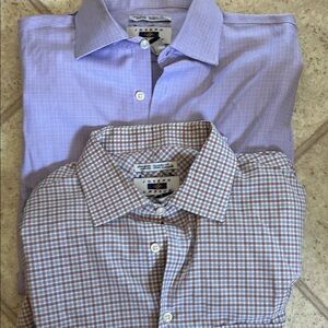 Joseph Abboud Men's Lavender and Brown Checkered Shirts